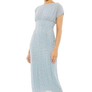 Mac Duggal 93649 Cocktail Dress Slate Blue size 18